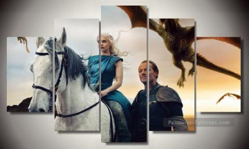 Fantaisie œuvres - Daenerys Targaryen avec Jorah Mormont Le Trône de fer